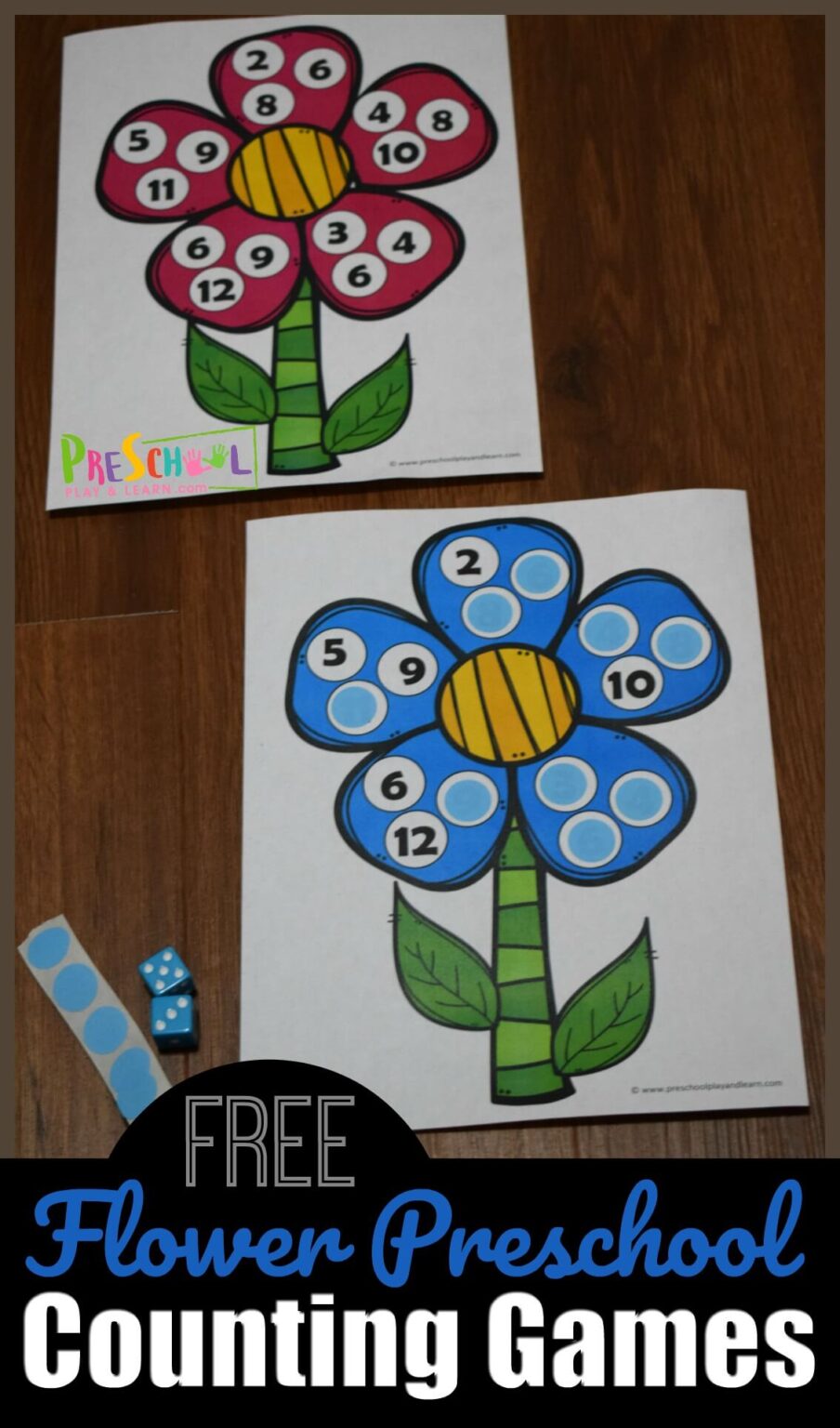 FREE Printable Flower Counting Activity for Preschool