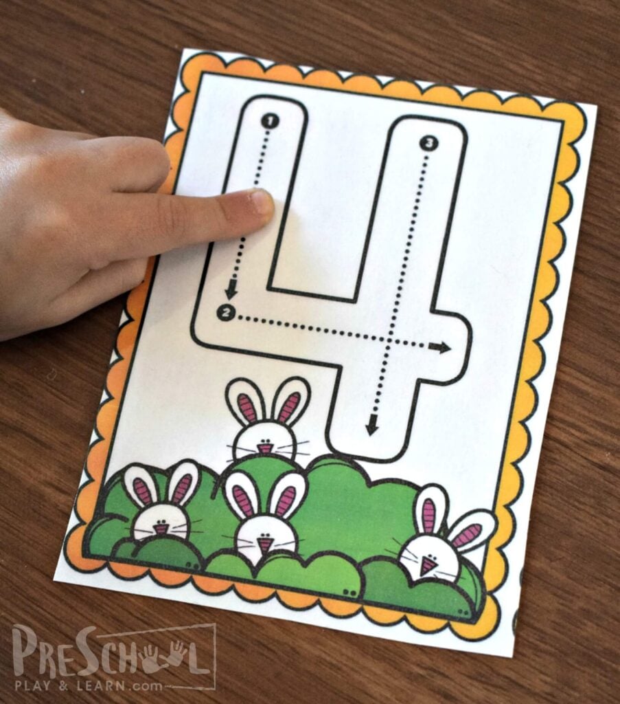 Number tracing at the light table! You can find these number cards on