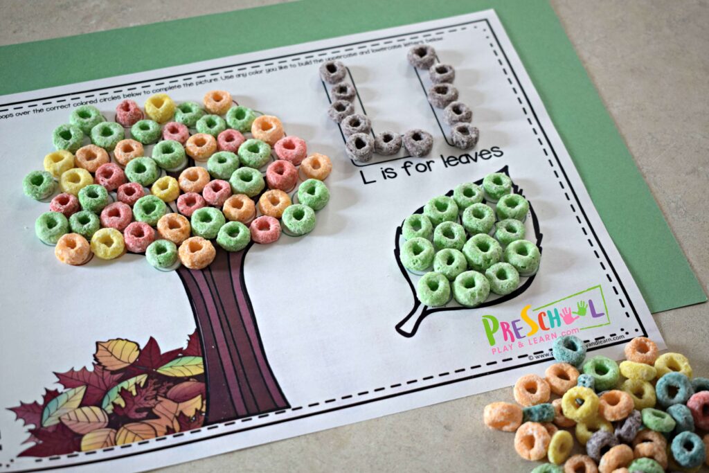 Free Fruit Loop Alphabet Snack Mats 2858