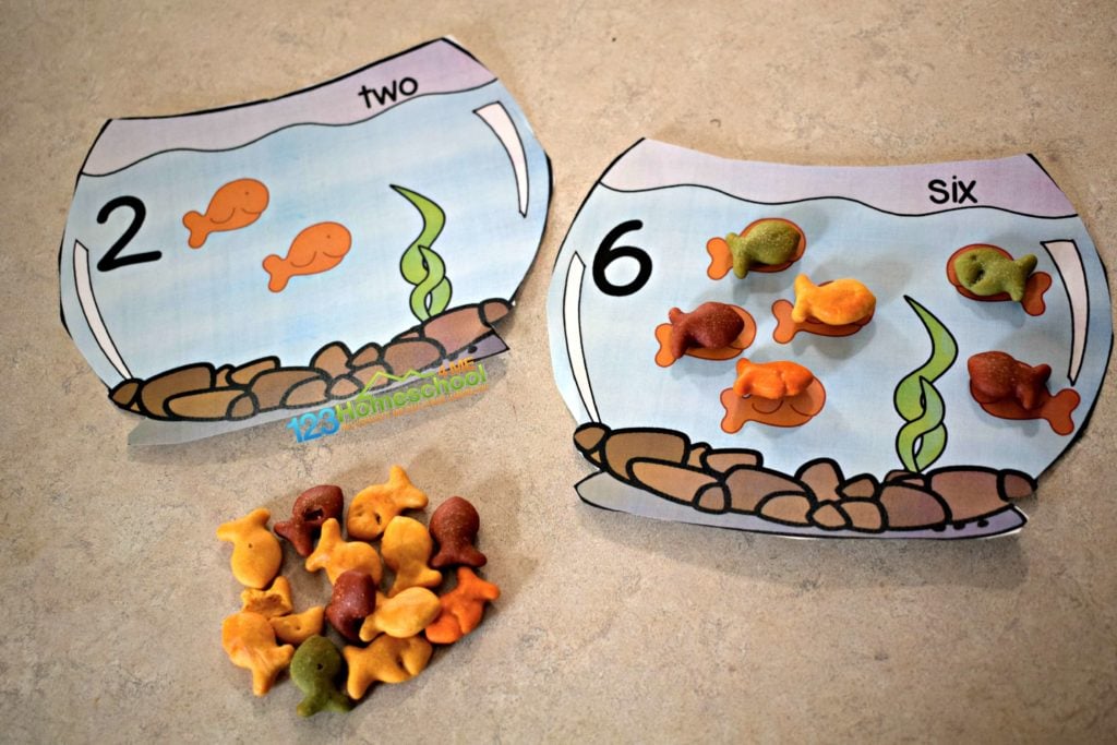 Kids will count to 10 with goldfish crackers in this math activity for preschoolers
