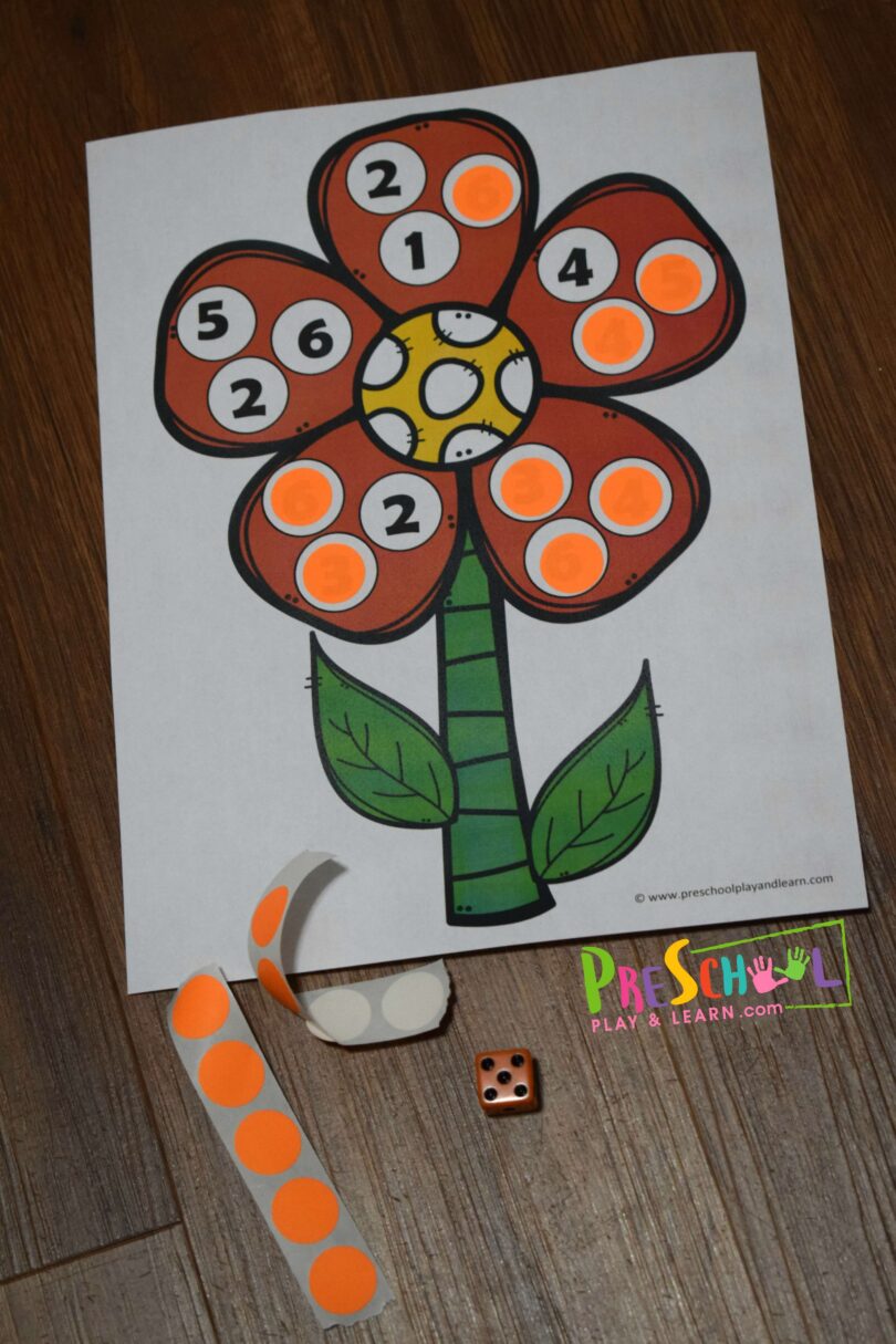 FREE Printable Flower Counting Activity for Preschool