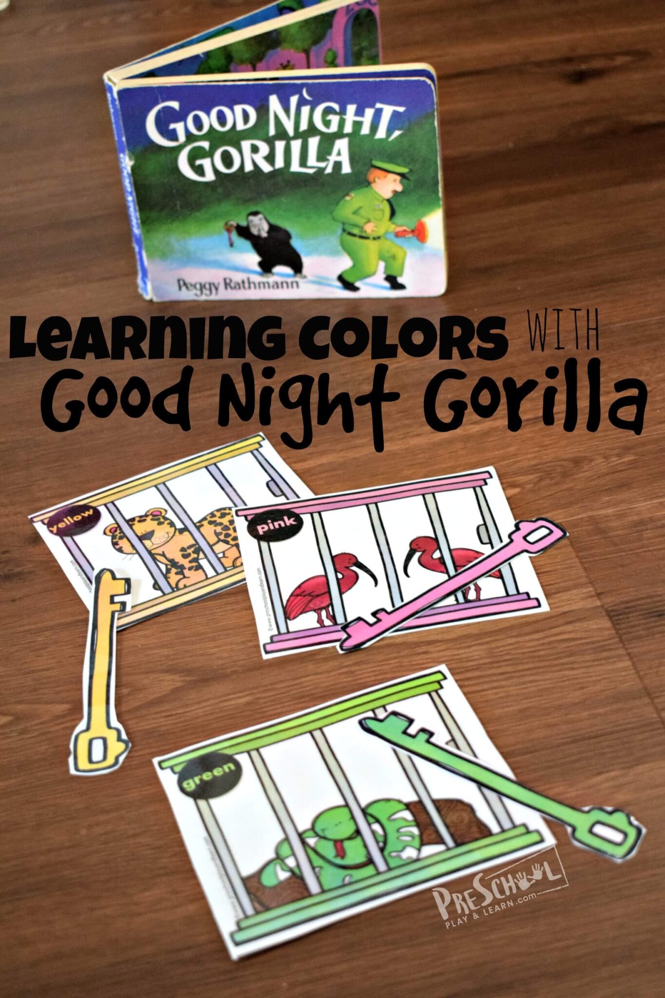 FREE Goodnight Gorilla Color Matching Game - Book Based Activities