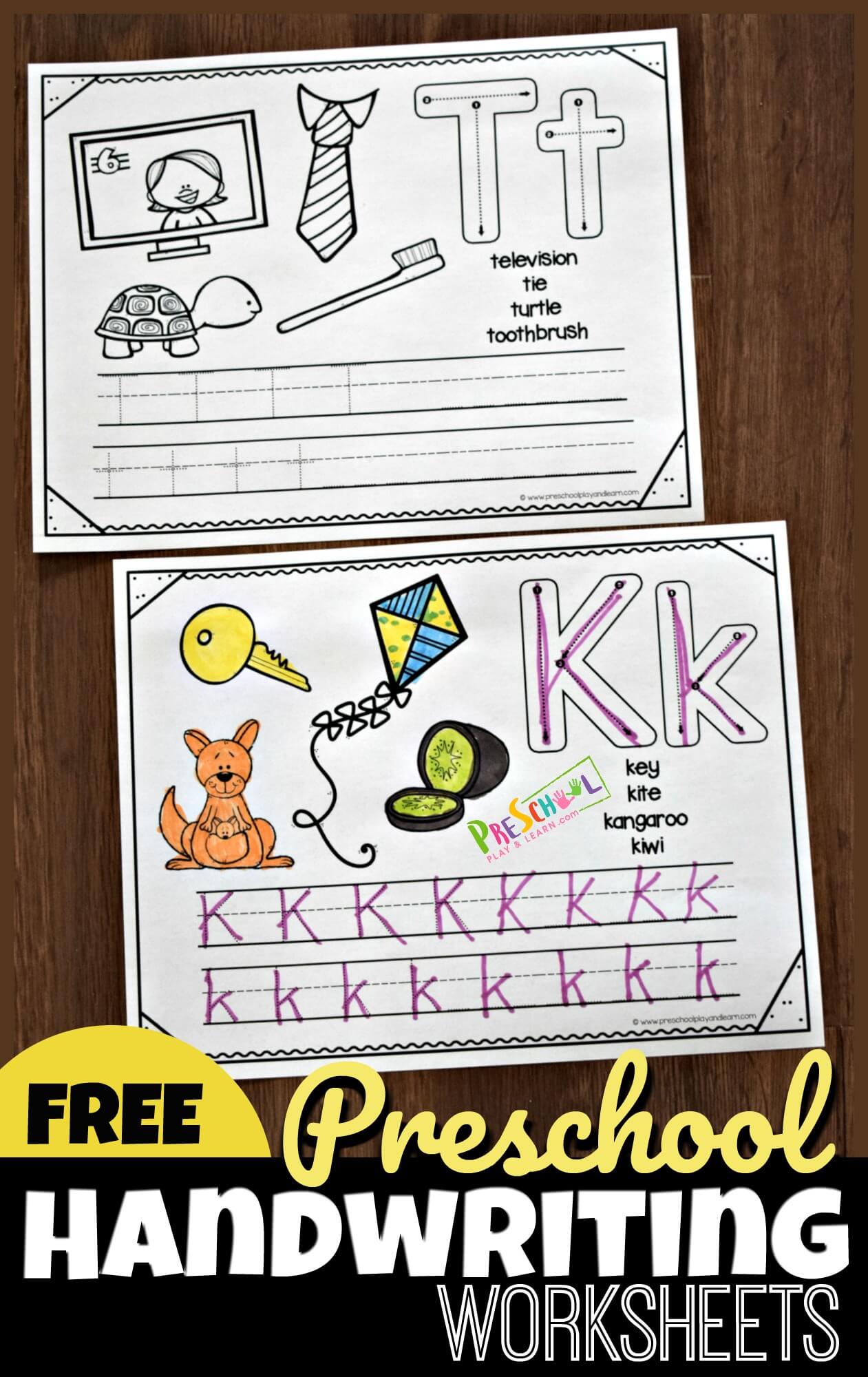 Kindergarten Handwriting Practice Worksheet Printable  Handwriting  practice kindergarten, Writing practice worksheets, Handwriting practice  worksheets