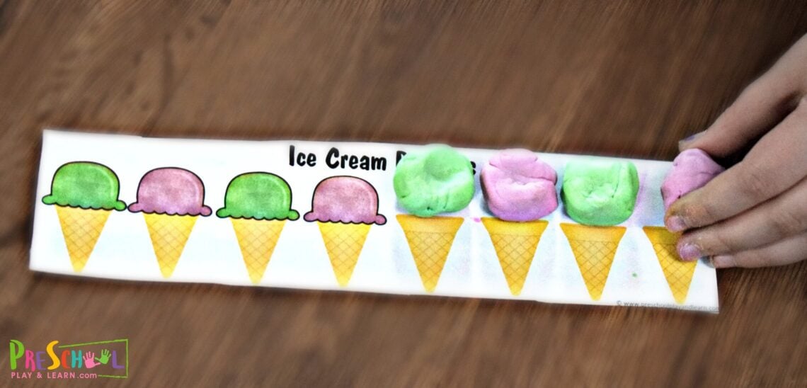 FREE Playdough Ice Cream Patterns Printable for Kids