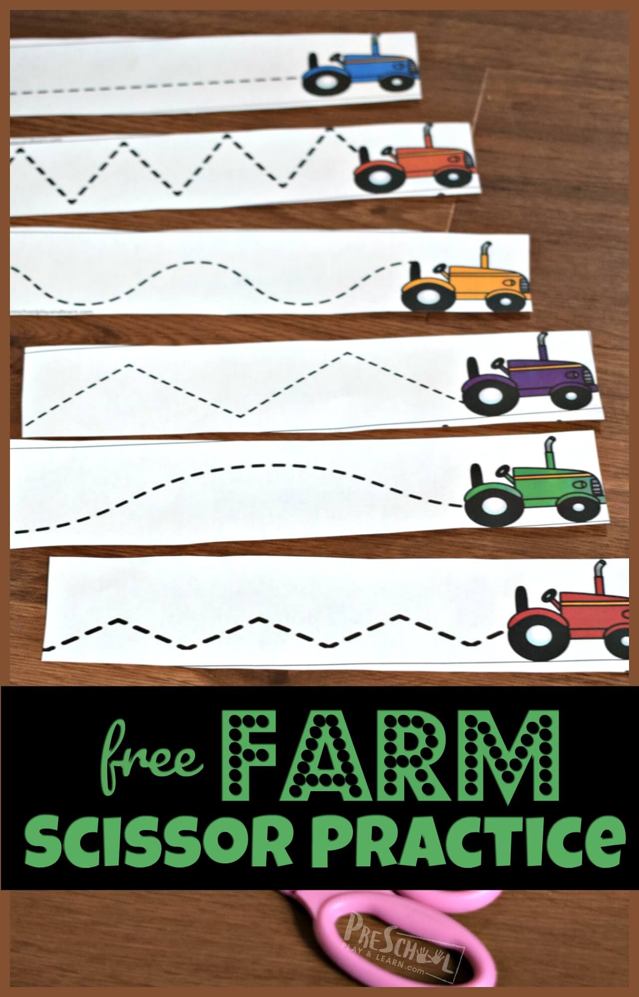 🚜 Free Printable Farm Cutting Activities for Preschoolers pdf