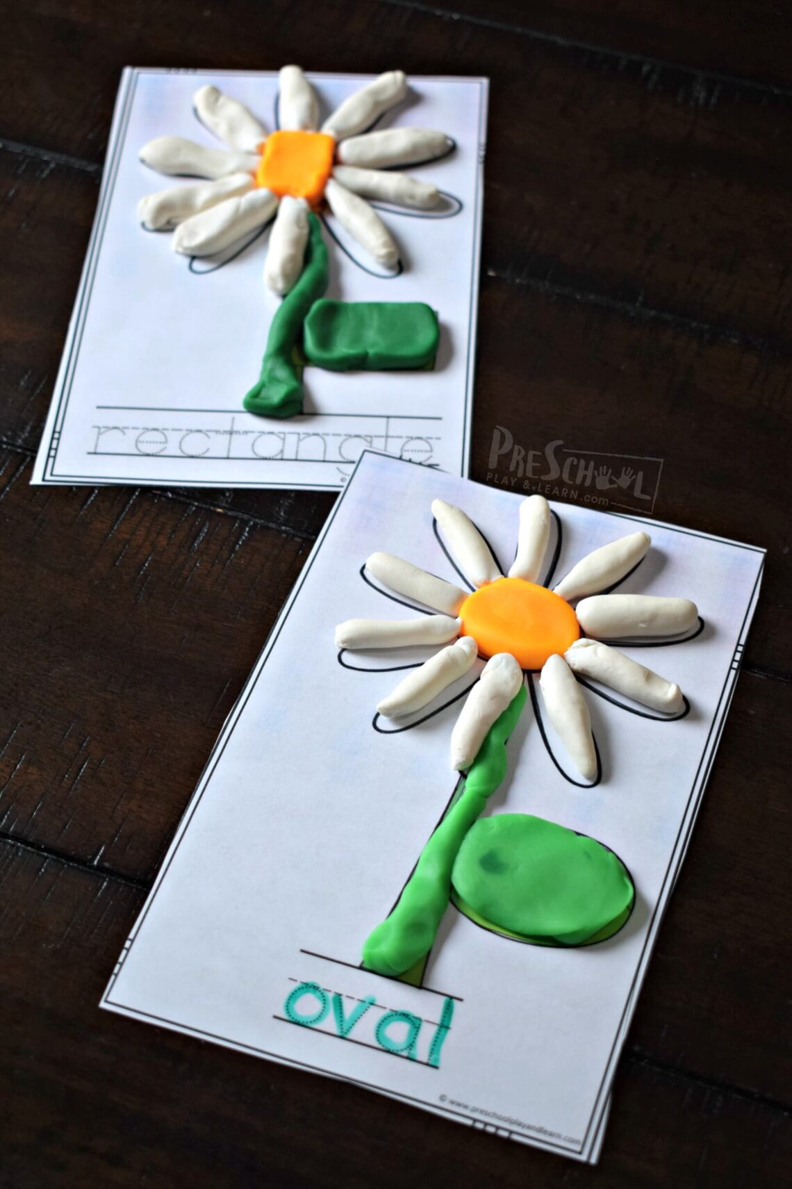 FREE Flower Shape Playdough Mats