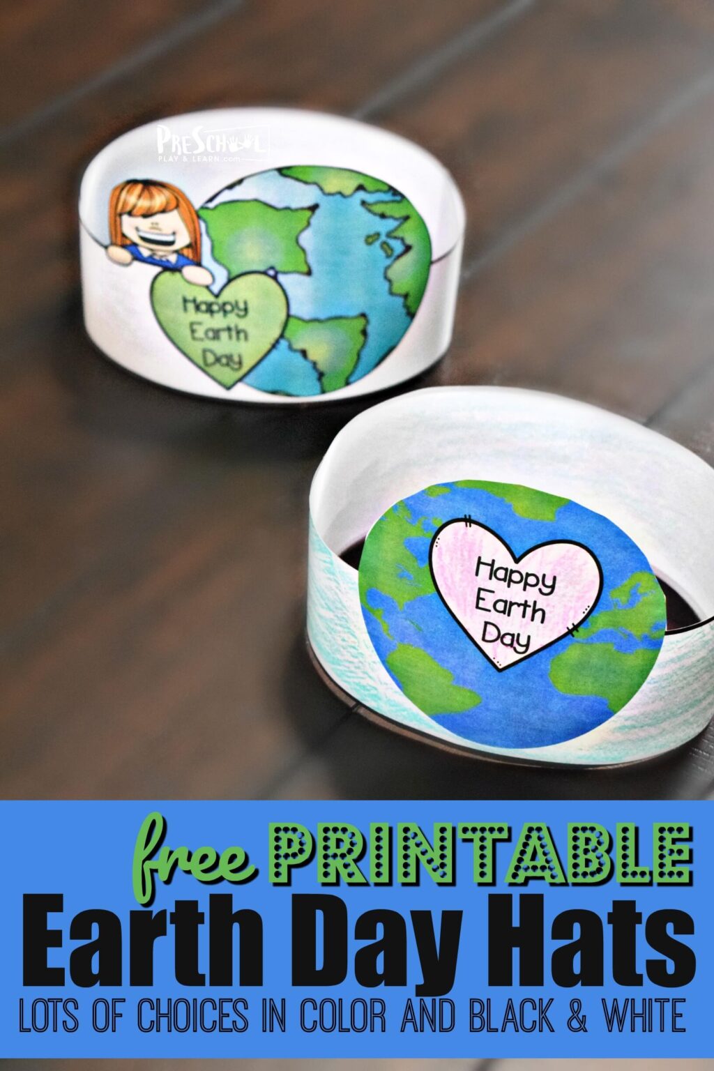 🌎 FREE Printable Earth Day Hats Craft Activity for Kids