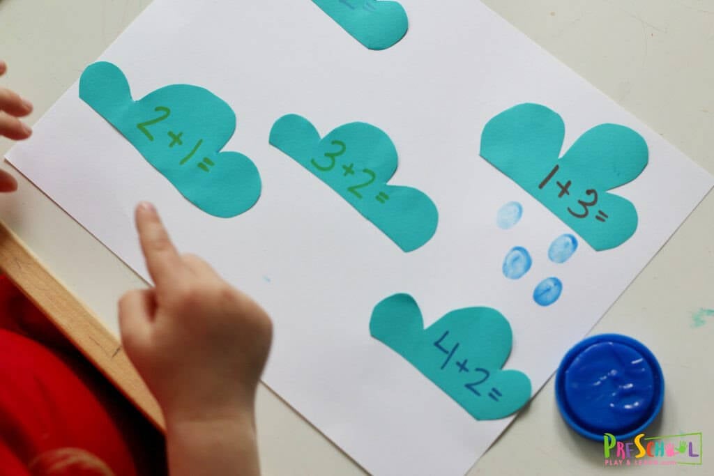 Addition Clouds - Spring Math Activities For Preschoolers