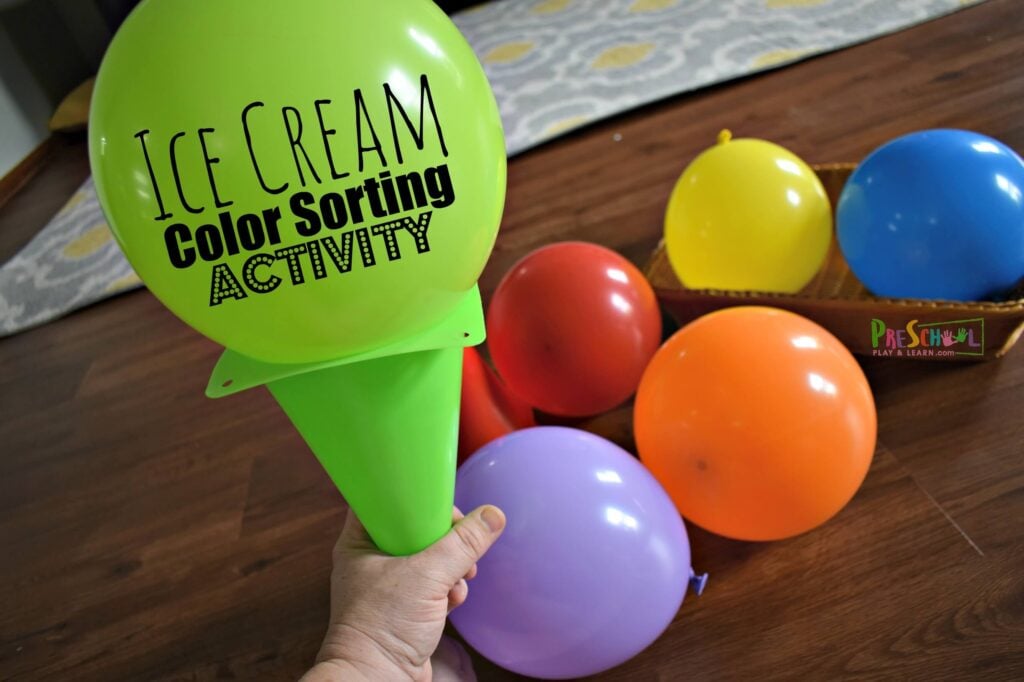 Ice Cream Color Sorting Activity for Preschoolers