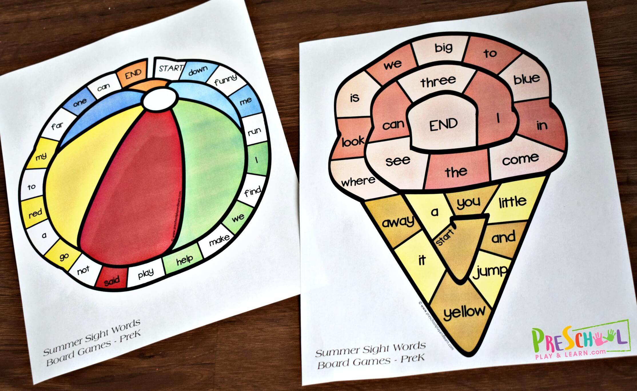 Ice Cream Sight Words Game (Learning Activity)