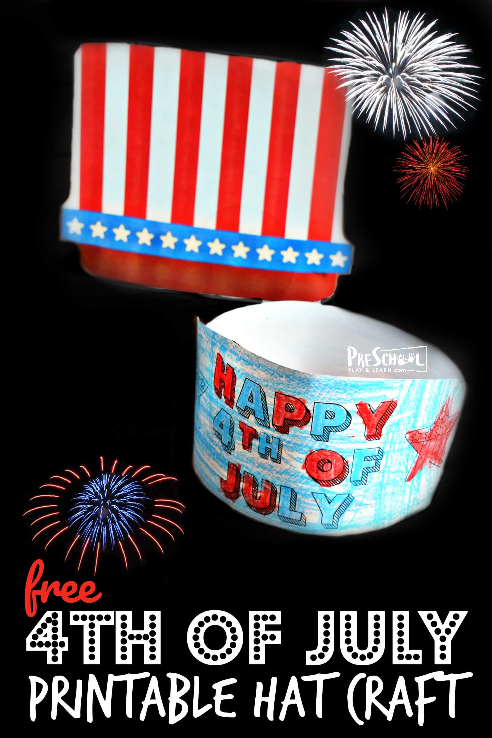 🗽 FREE Printable 4th of July Hat Craft for Kids