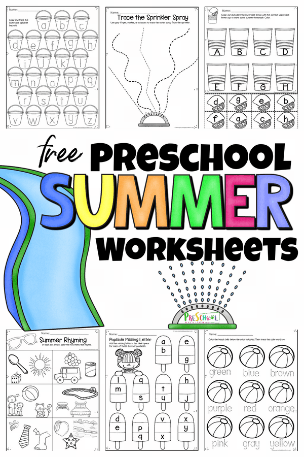 free preschool summer worksheets