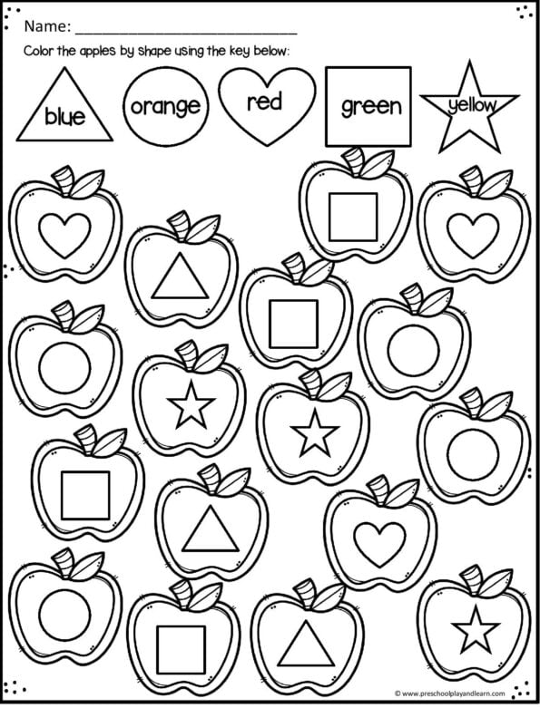 FREE Printable Apple Worksheets for Preschool and Kindergarten