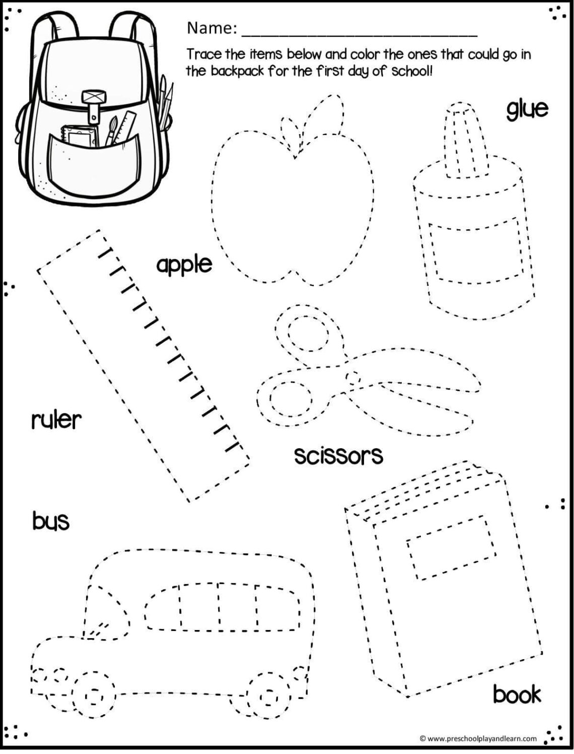 FREE Back To School Worksheets