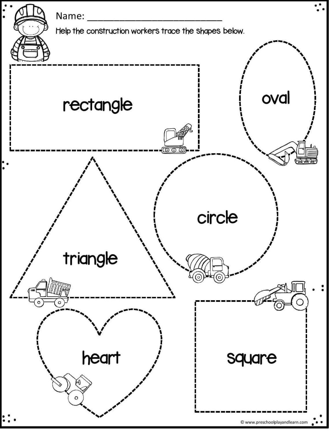  FREE Preschool Construction Theme Printable Worksheets