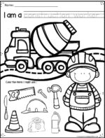 🚧 FREE Preschool Construction Theme Printable Worksheets