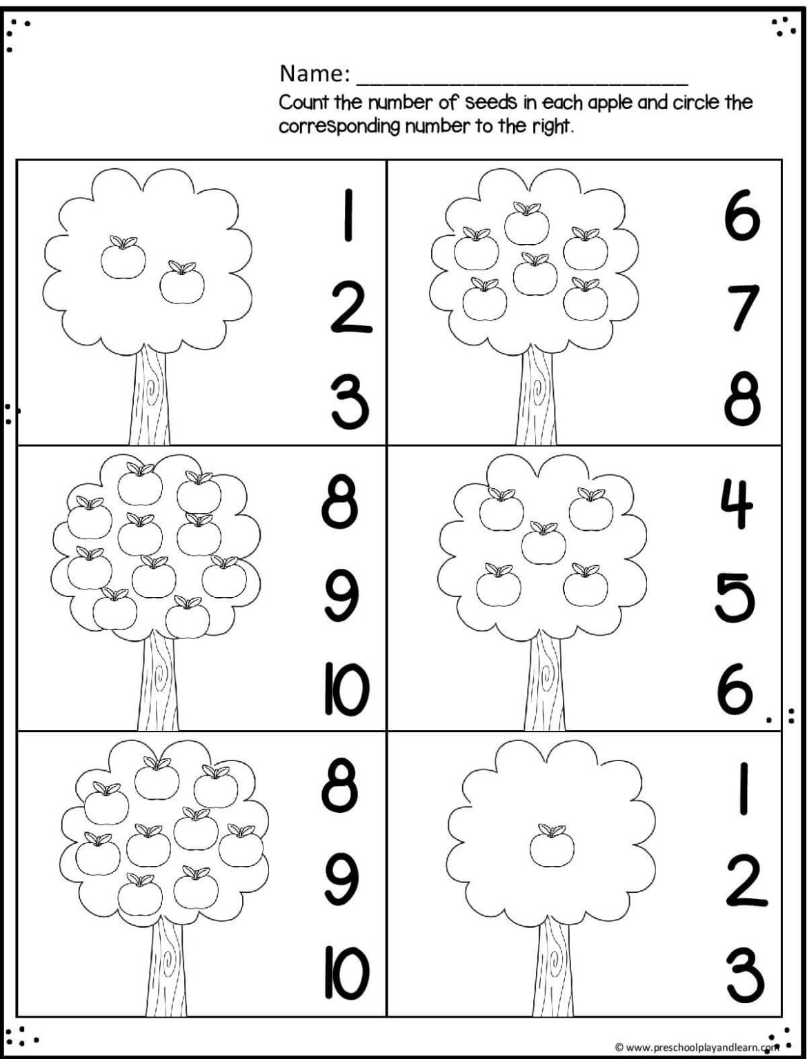 FREE Printable Apple Worksheets For Preschool And Kindergarten