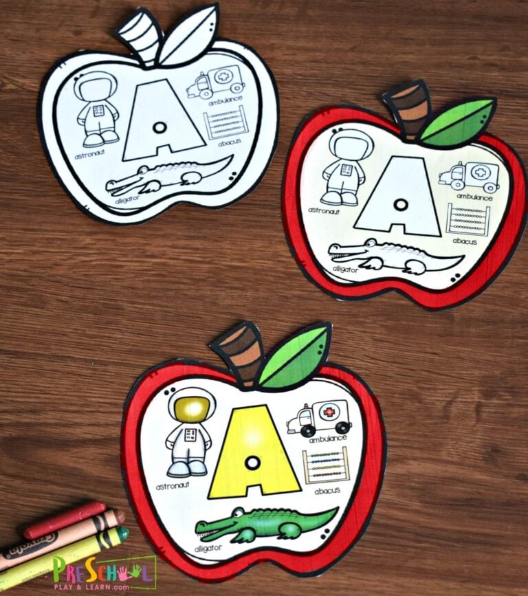 A is for Apple Printable Book (beginning sounds)