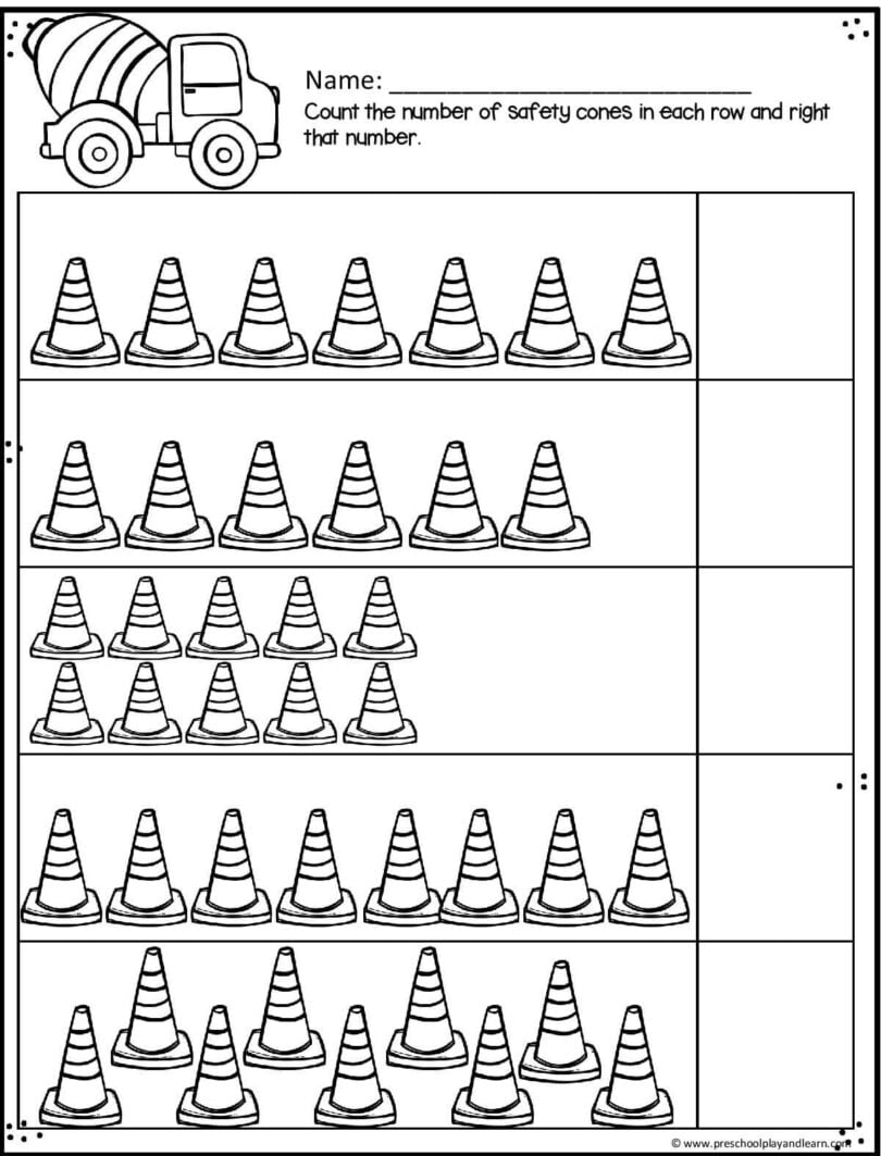 Free Preschool Construction Theme Printable Worksheet - Vrogue.co