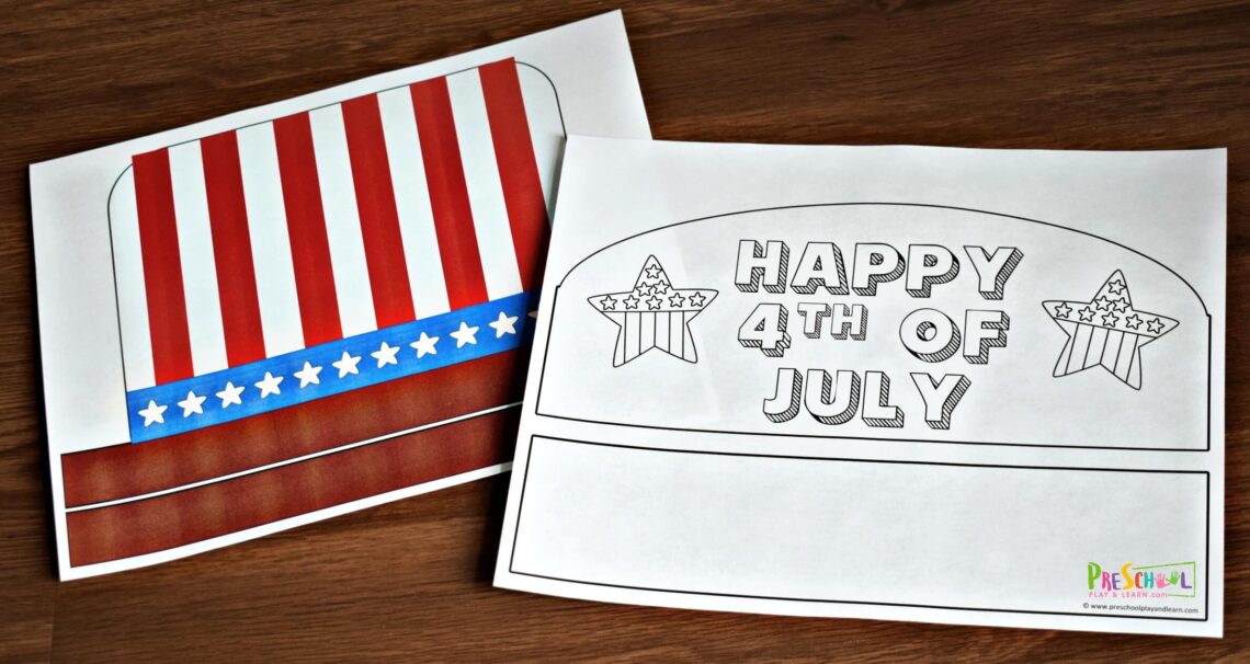 🗽 FREE Printable 4th of July Hat Craft for Kids