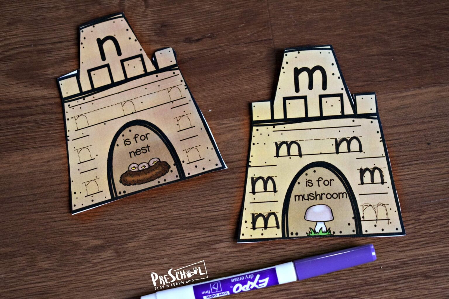 free summer sandcastle letter tracing activities for