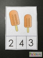 Summer Counting Popsicles Numbers 1-10 Clip Cards