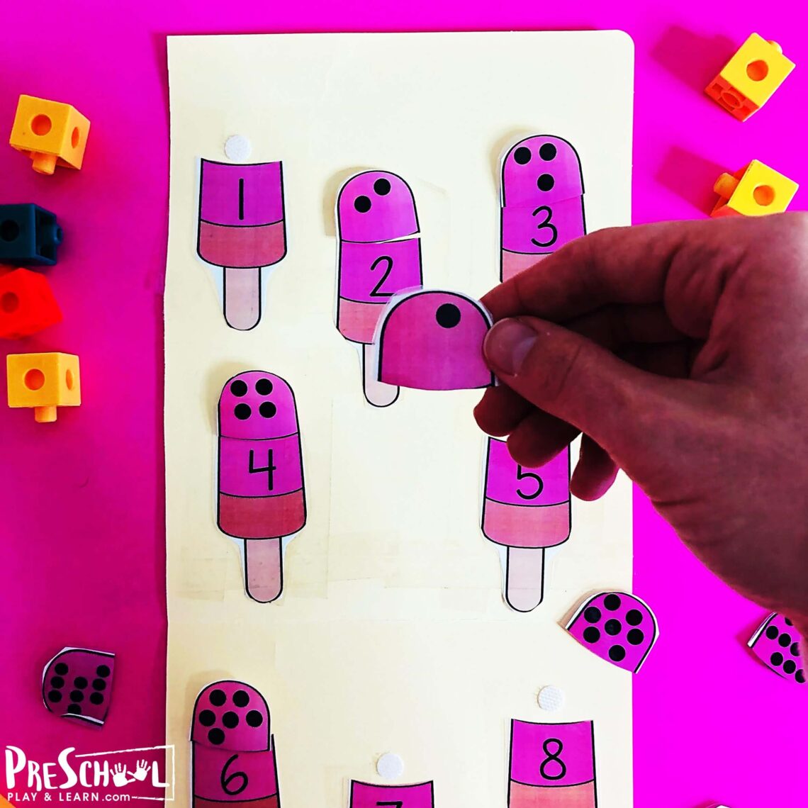 FREE Popsicle Counting Puzzles Match - Summer Preschool Activities