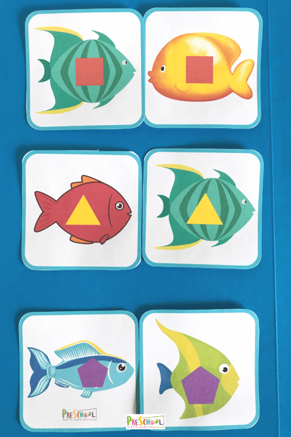 🐠 FREE Printable Fish Shape Matching Game