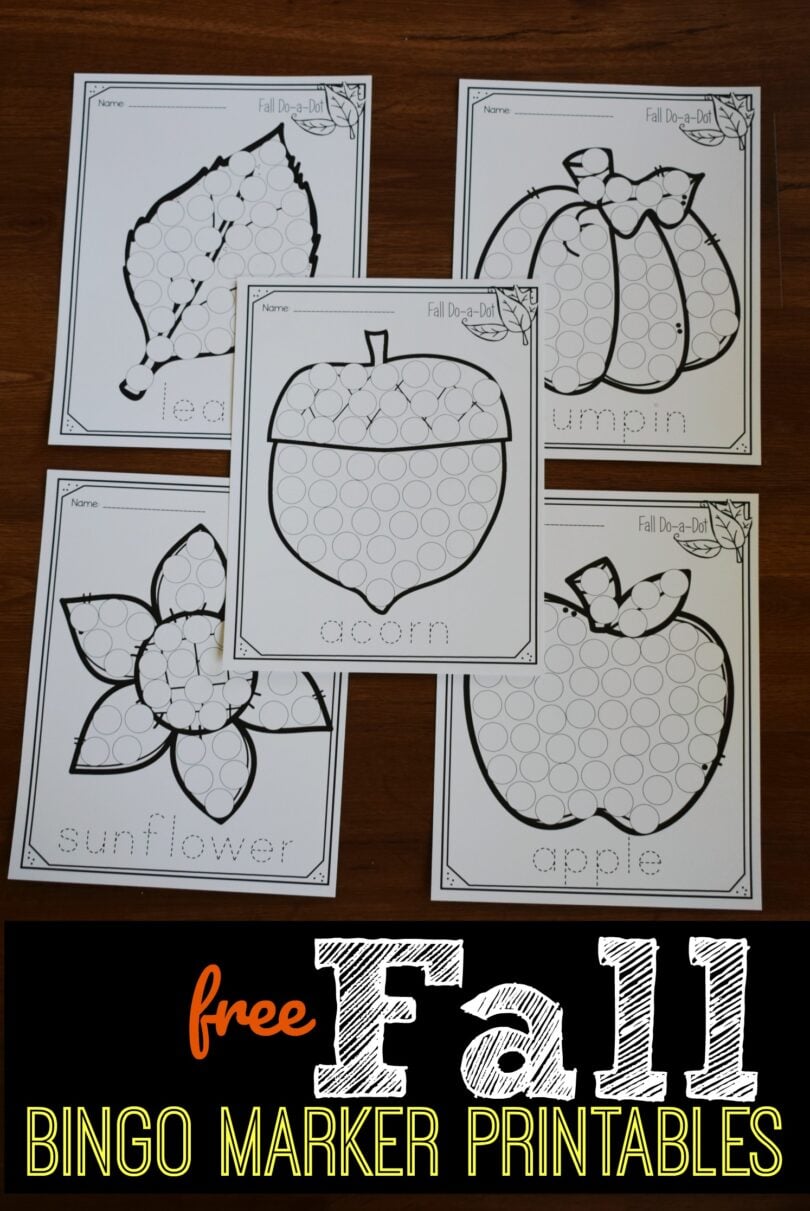 🍂 Simple Do a Dot FREE Printable Worksheets for Fall