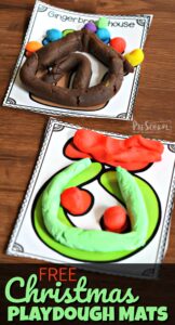 Christmas Cookies - Play doh dough mats - fine motor skills