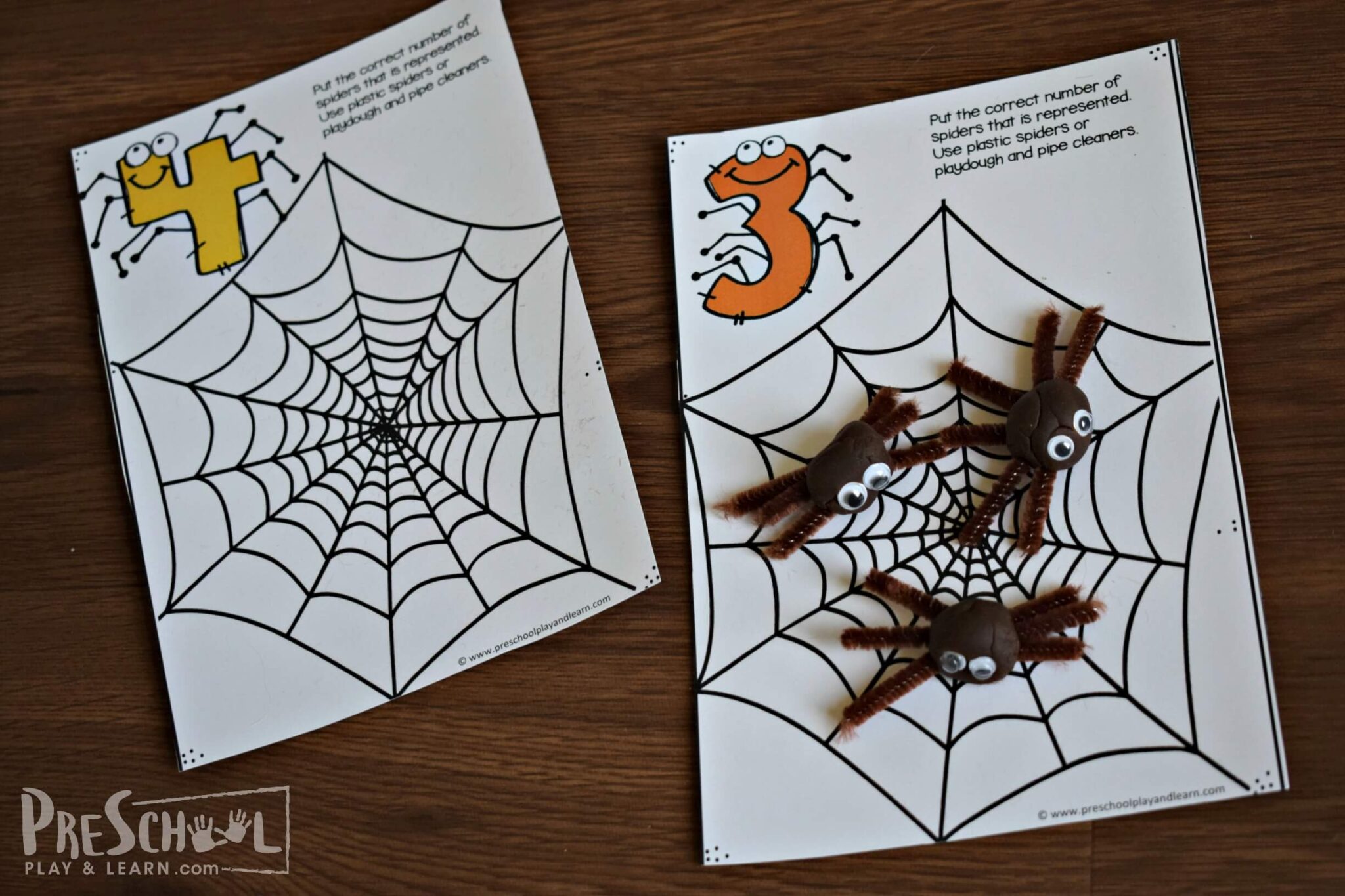 🕷 Spider Counting Activities For Preschoolers (Free Printable)