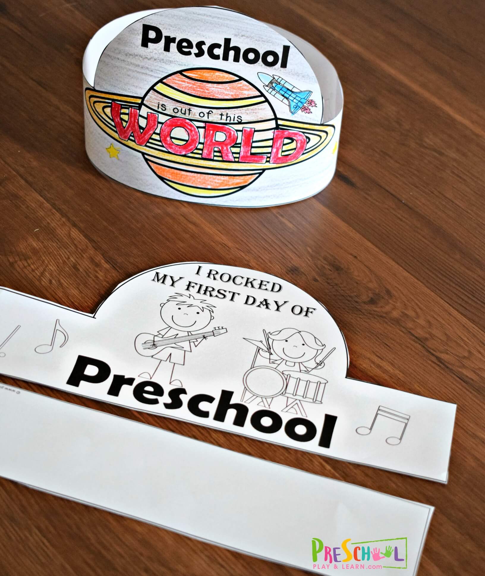 First Day Of Preschool Hats Printable Free
