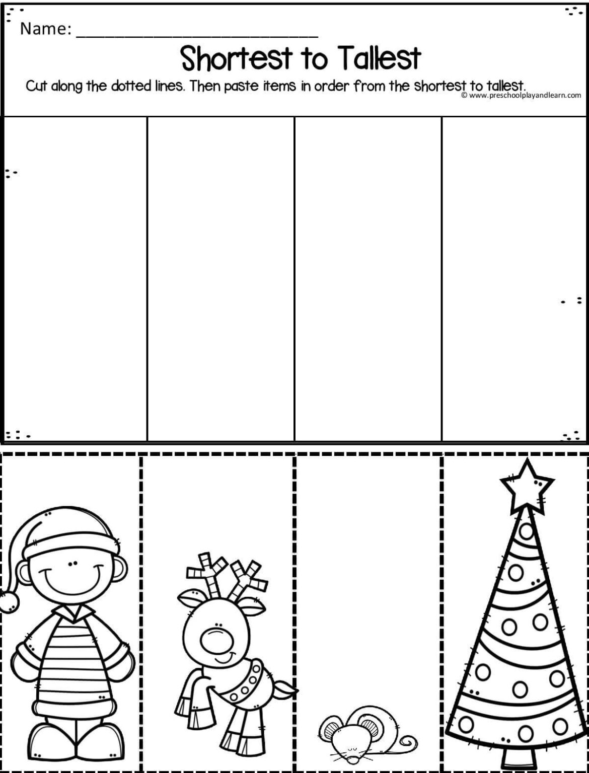 Preschool Christmas Worksheets Printables