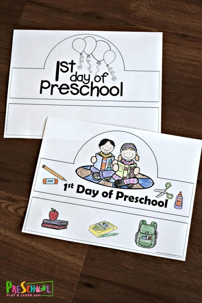 First Day Of Preschool Hat Free Printable