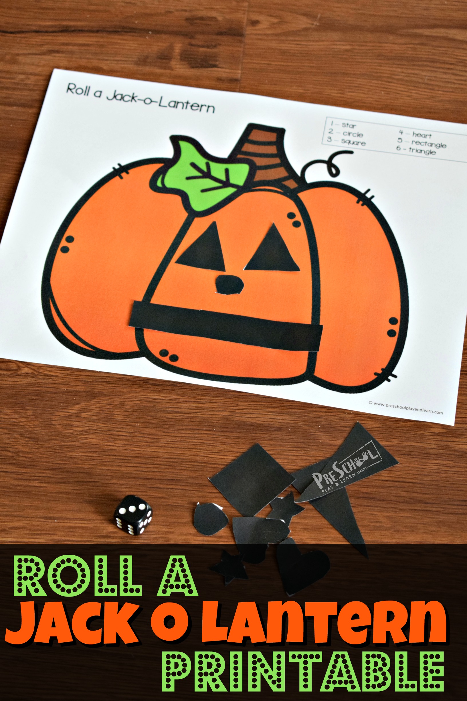  FREE Roll A Jack O Lantern Printable Shapes Activity