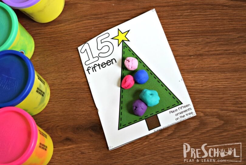 Free Christmas Tree Playdough Mats