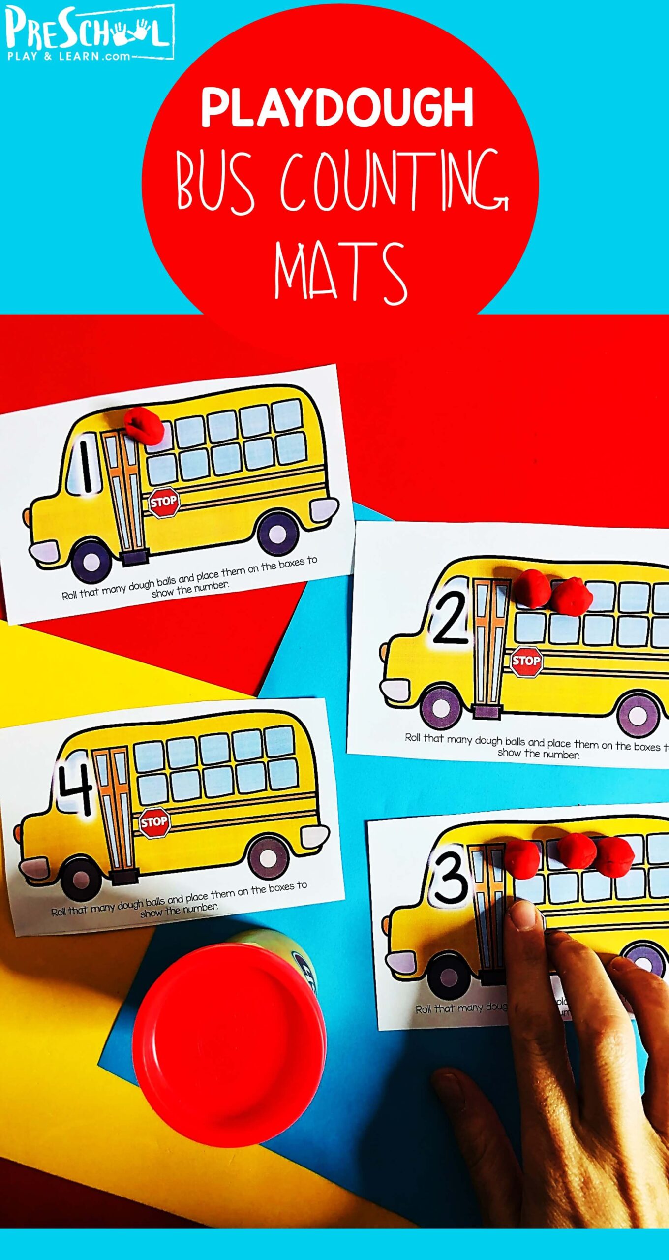 FREE Printable Bus Counting Mats - Back to School Activity