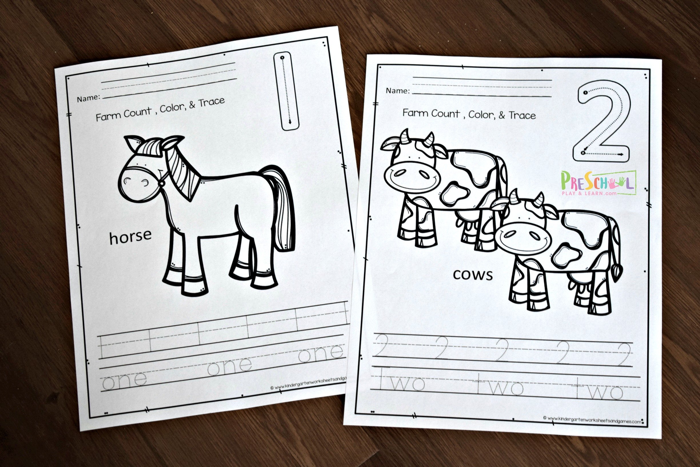 FREE Counting Farm Animals Worksheets