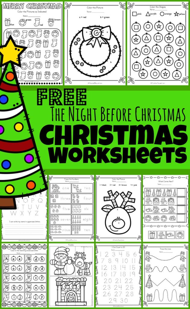 FREE 🎄The Night Before Christmas Worksheets