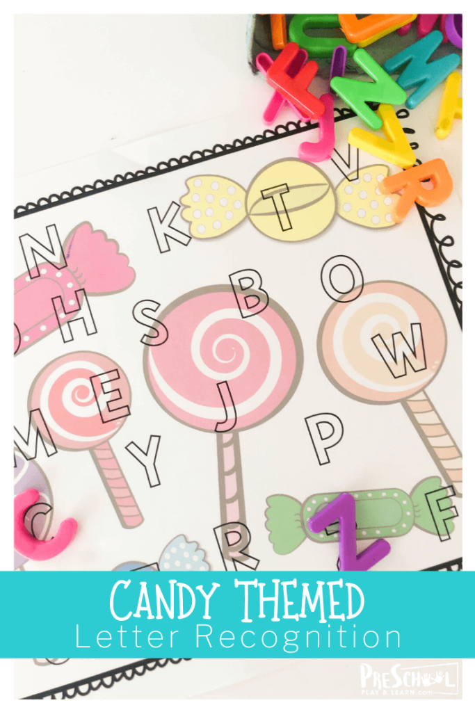 Candy theme alphabet activity for valentines day