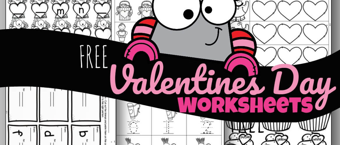 FREE Valentine Worksheets for prek and kinders perfect for extra seat work, February homework, or Valentine's Day centers