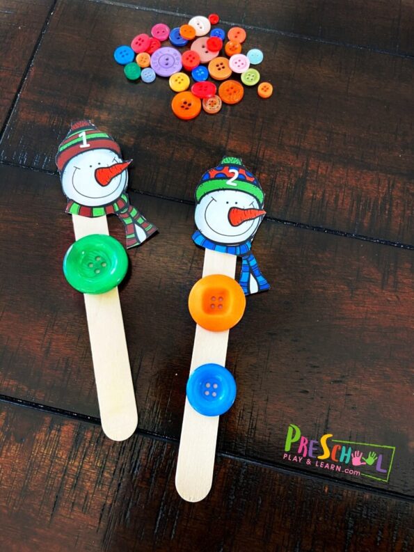 ⛄ Counting Snowman Craft for Preschoolers (printable template)