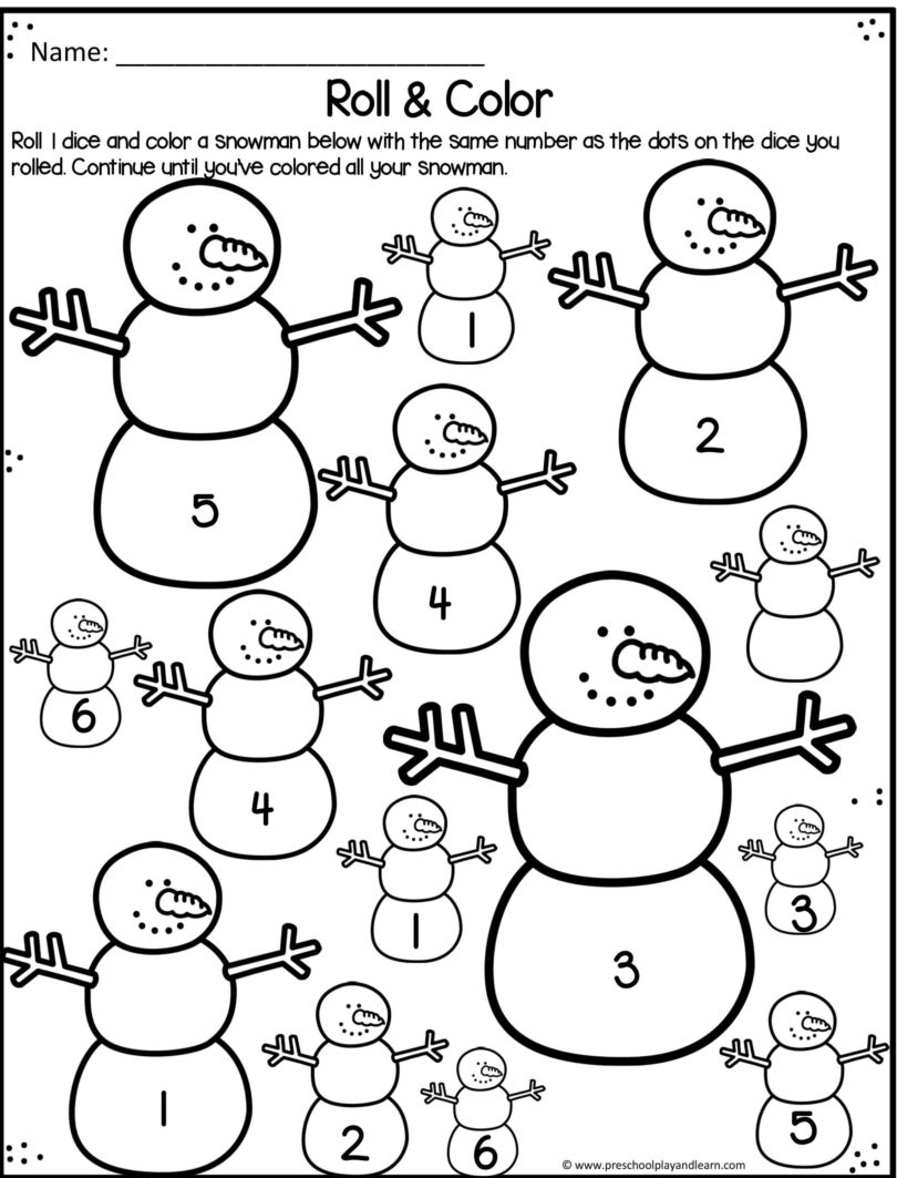 FREE Winter Worksheets for Preschoolers