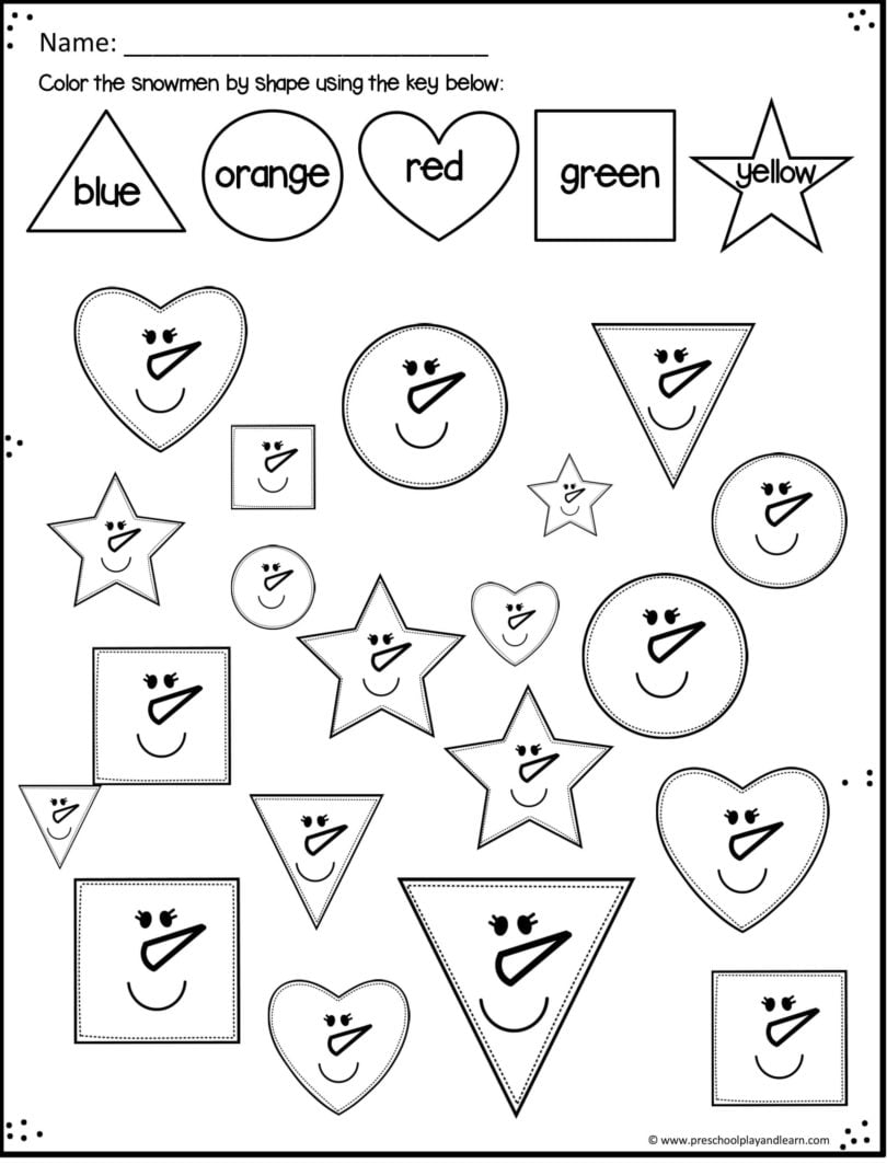 FREE Winter Worksheets for Preschoolers