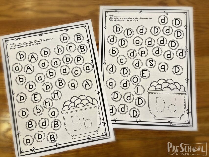 🍀 FREE Pot of Gold Letter Find St Patricks Day Printable Worksheets