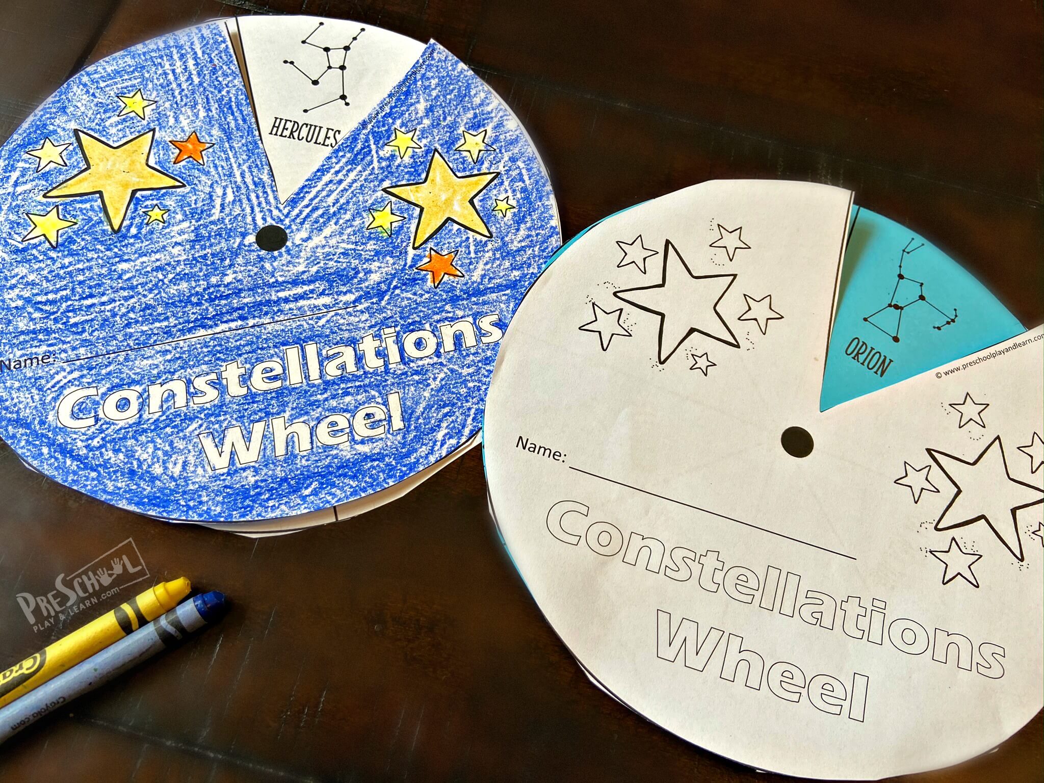 ⭐ Free Constellations for Kids Printable Wheel pdf