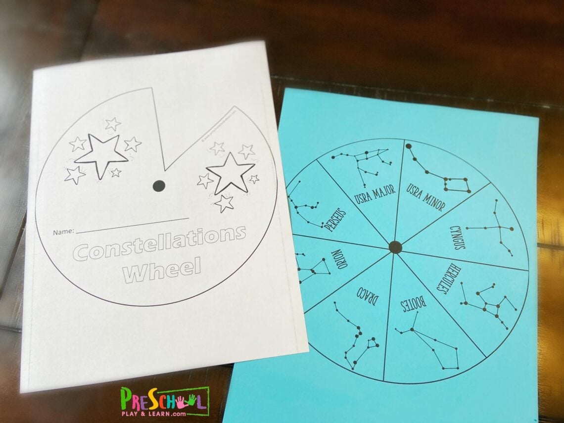 ⭐ Free Constellations for Kids Printable Wheel pdf