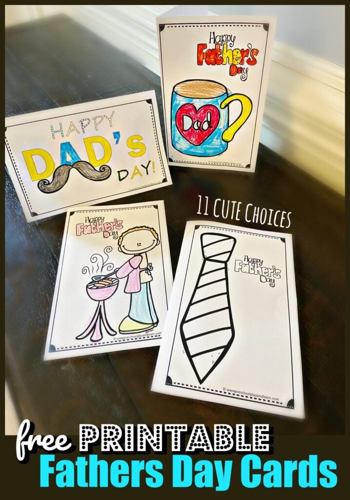 printable father's day cards from toddlers