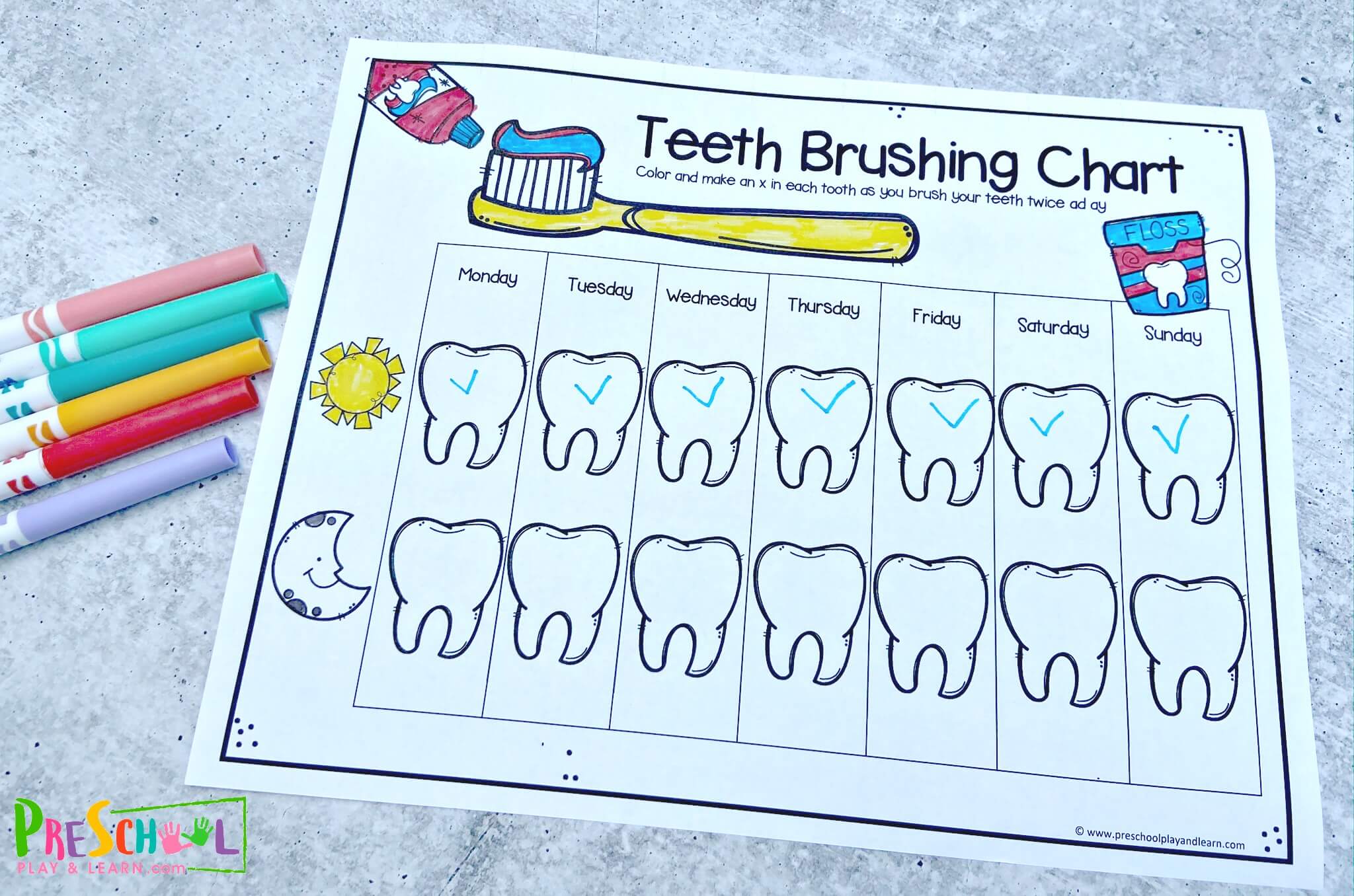  FREE Printable Teeth Brushing Chart For Kids