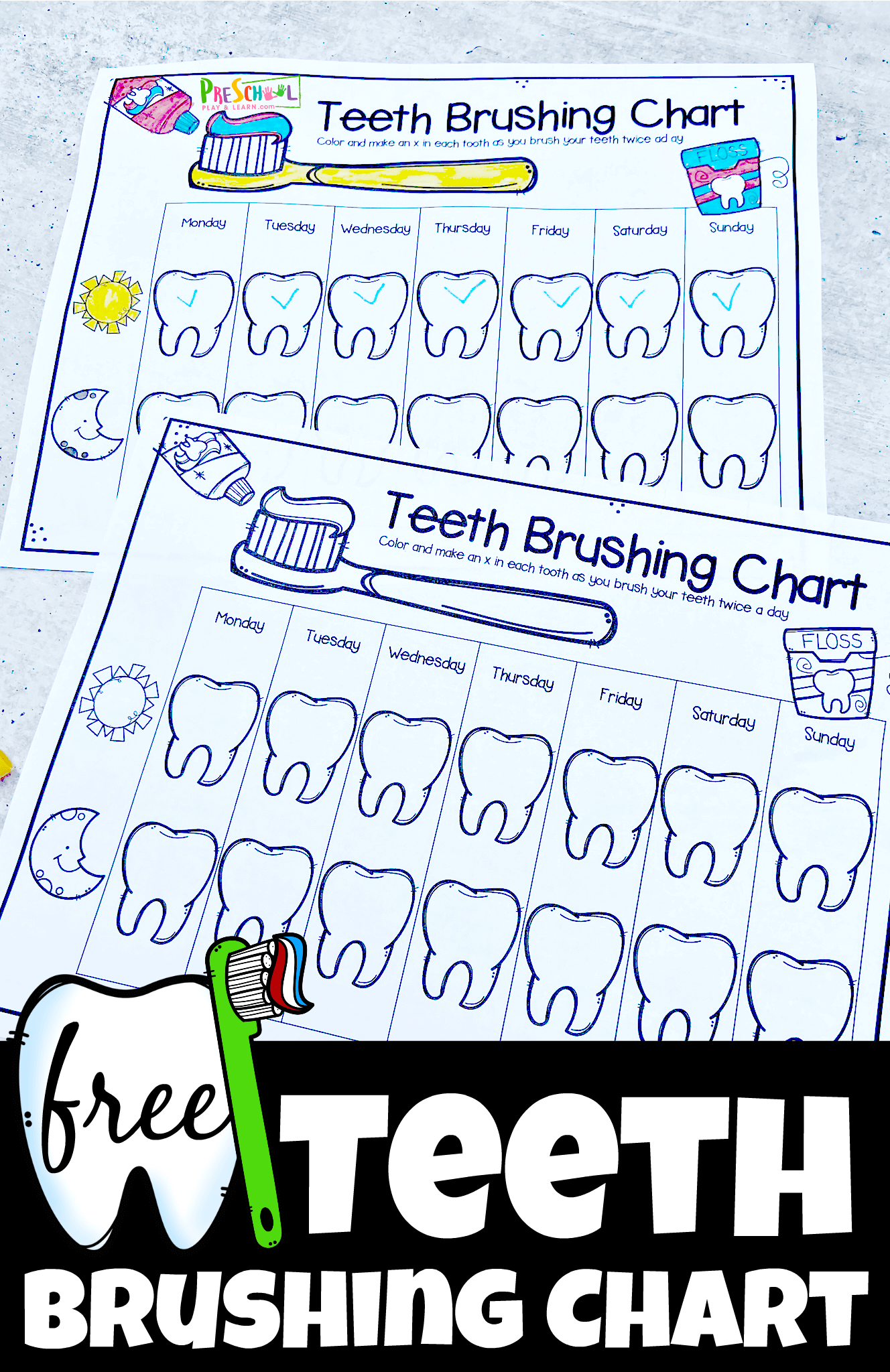  FREE Printable Teeth Brushing Chart For Kids